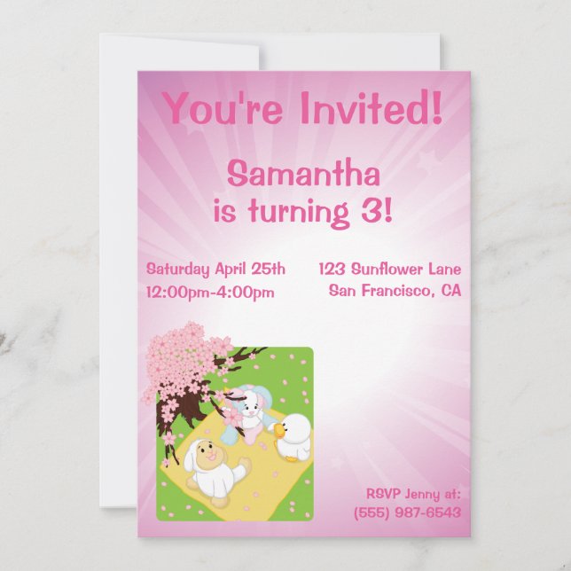 Spring Celebration Picnic Invitation (Front)