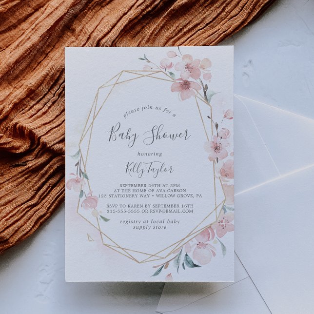 Spring Cherry Blossom Baby Shower Invitation (Creator Uploaded)