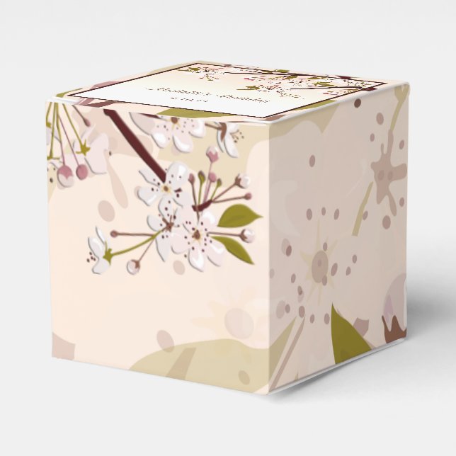 Spring Cherry Blossom Birthday Favour Box (Front Side)
