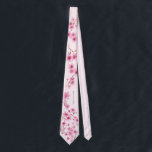 Spring Cherry Blossom Elegant Wedding Neck Tie<br><div class="desc">A lovely, pink, watercolor painting of spring cherry blossoms decorates this wedding neck tie that is perfect for a modern, stylish wedding. A nice gift for a groomsman, the father of the bride or other men in the wedding party. Personalise it with the bride and groom's names and wedding date,...</div>