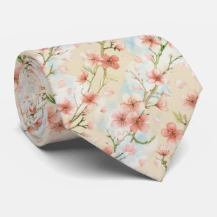 Spring Cherry Blossom Pattern Tie