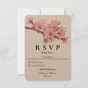 Spring cherry blossom RSVP card