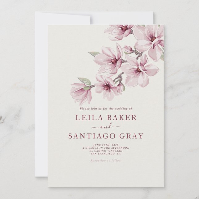 Spring Cherry Blossom The Wedding Of Invitation (Front)