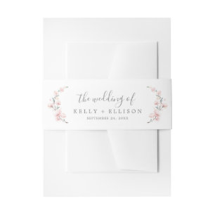 Spring Cherry Blossom The Wedding Of Invitation Belly Band