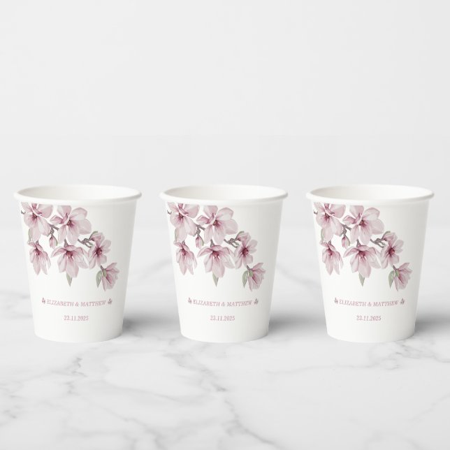 Spring Cherry Blossom The Wedding  Paper Cups (Multi)