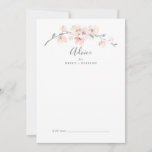 Spring Cherry Blossom Wedding Advice Card<br><div class="desc">This spring cherry blossom wedding advice card is perfect for a modern wedding and can be used for any event. The oriental floral design features a whimsical blush pink watercolor cherry blossom tree branch and green leaves with an elegant Japanese style. These advice cards can be used as a guestbook...</div>