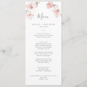 Spring Cherry Blossom Wedding Dinner Menu