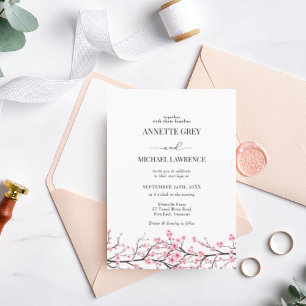 Spring Cherry Blossom Wedding Invitation