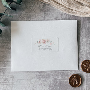 Spring Cherry Blossom Wedding RSVP Address Labels