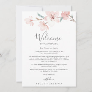 Spring Cherry Blossom Welcome Letter & Itinerary