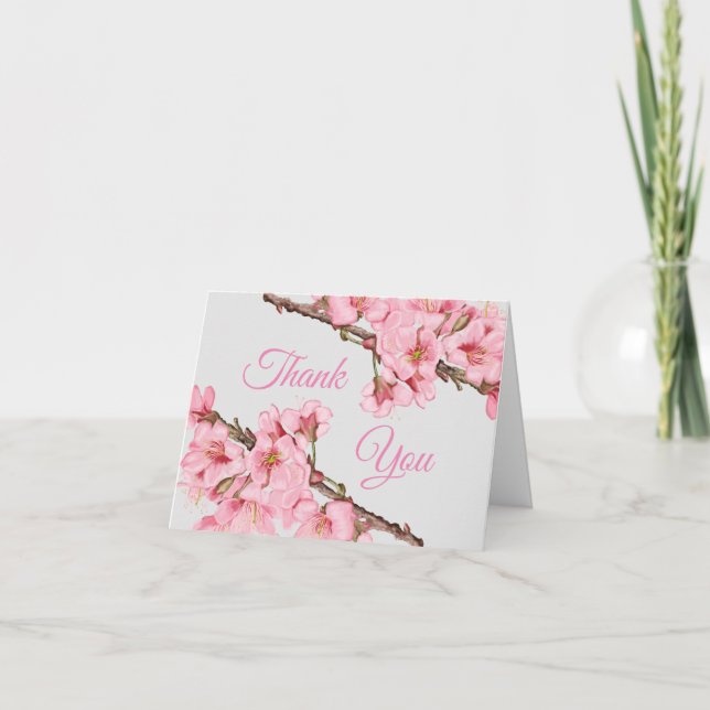 Spring cherry blossoms  thank you card (Front)