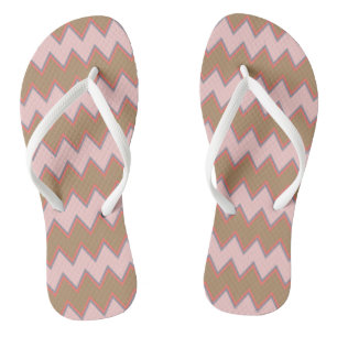 Spring Chevron in Brown, Pink and Peach Jandals
