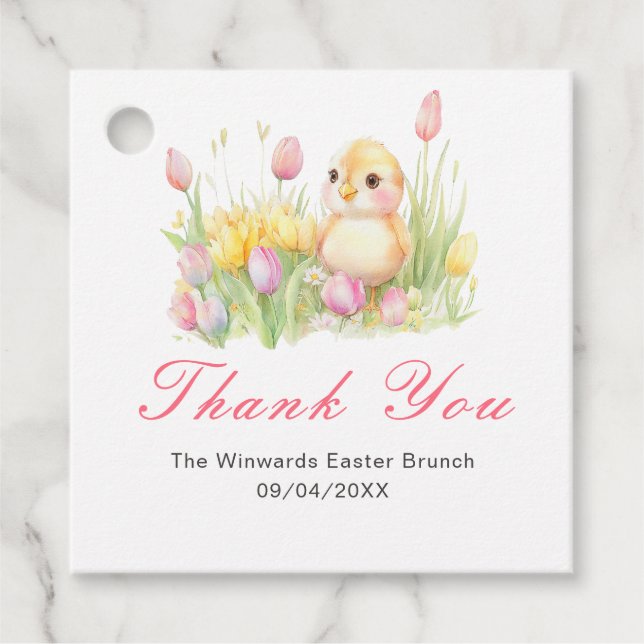 Spring Chick Easter Brunch Favour Tags (Front)