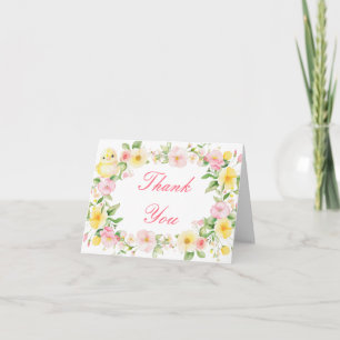 Spring Chick Floral Easter Egg Hunt Party Thank You Card