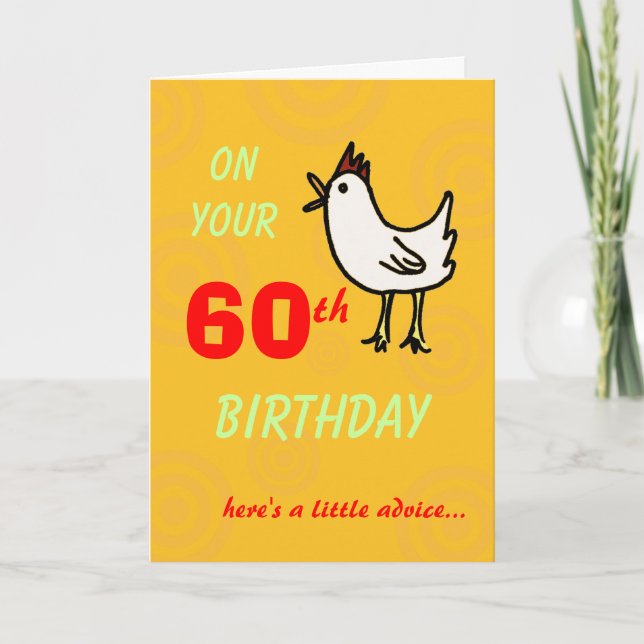 Spring Chicken 60th Birthday Card (Front)