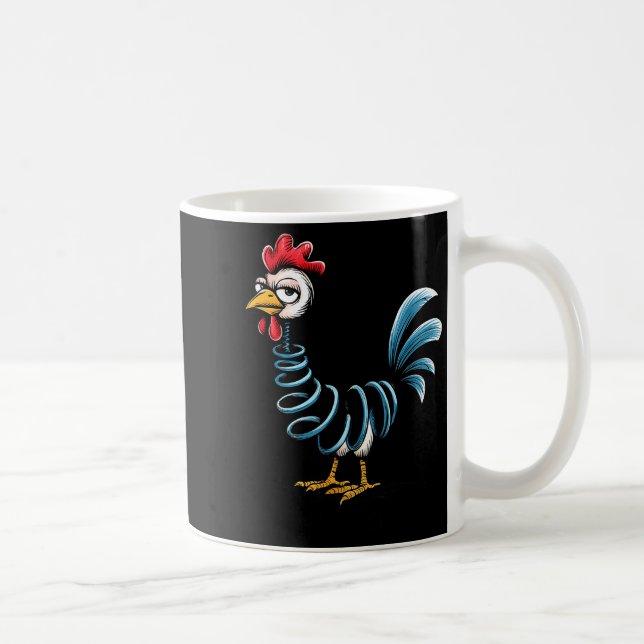 Spring Chicken Chicken On Go Stick Funny Chicken  Coffee Mug (Right)
