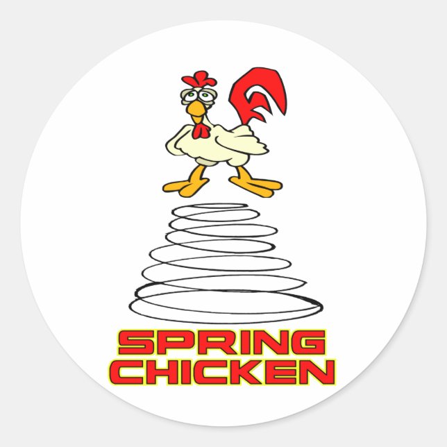 Spring Chicken Classic Round Sticker (Front)