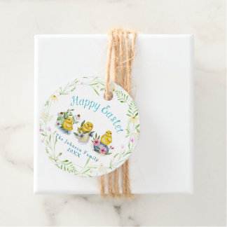 Spring Chicks Easter Watercolor Custom Favour Tags