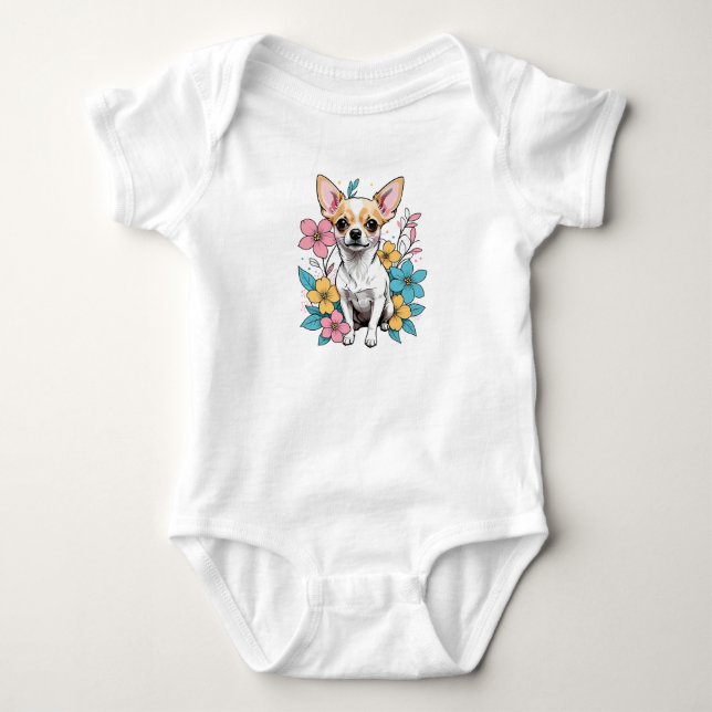 Spring Chihuahua Baby Bodysuit (Front)