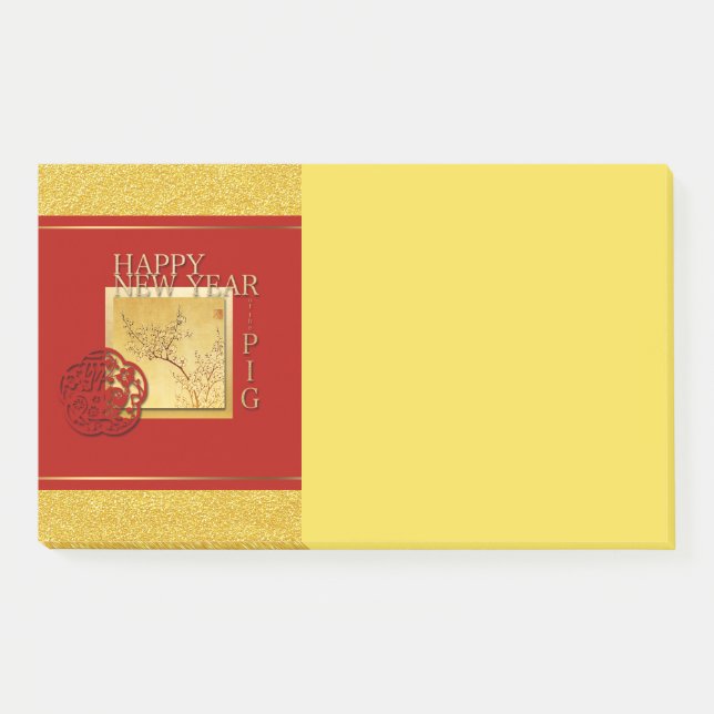 Spring Chinese Pig Year 2019 L Post-it Notes (Front)