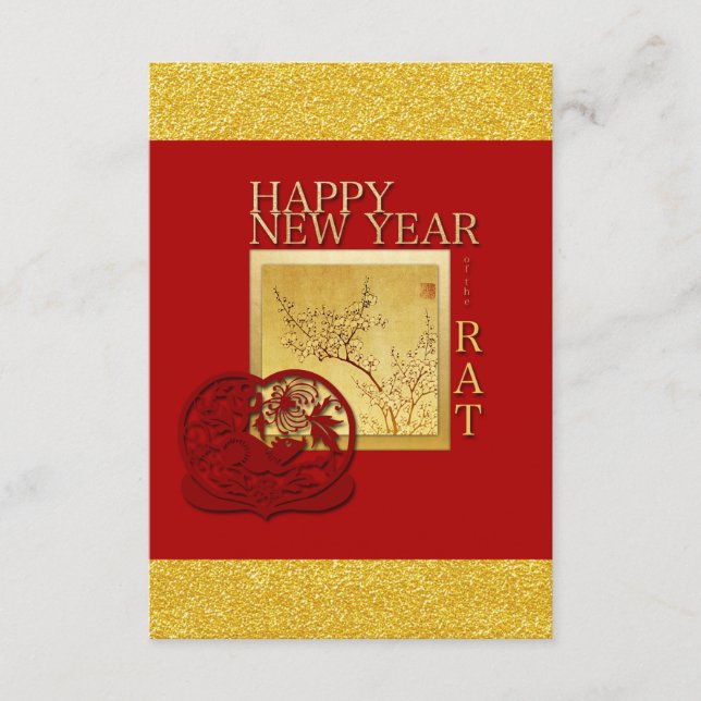 Spring Chinese Rat Year 2020 Party Enc Card (Front)