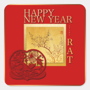 Spring Chinese Rat Year 2020 Square Sticker