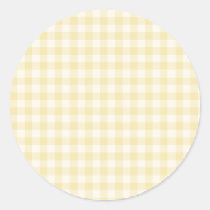 Spring Classic Gingham Buttercream Round Sticker