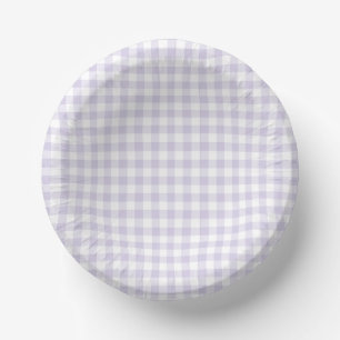 Spring Classic Gingham Dusty Lavender Paper Plate