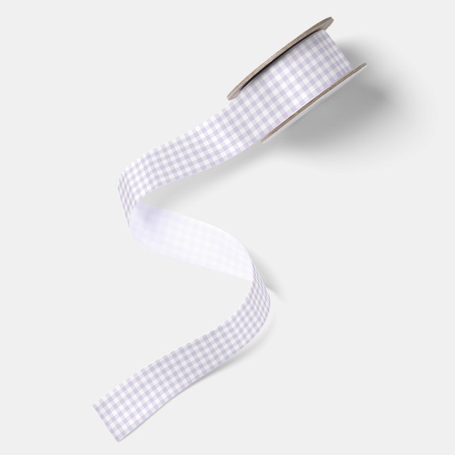 Spring Classic Gingham | Dusty Lavender Satin Ribbon (Front+Back)