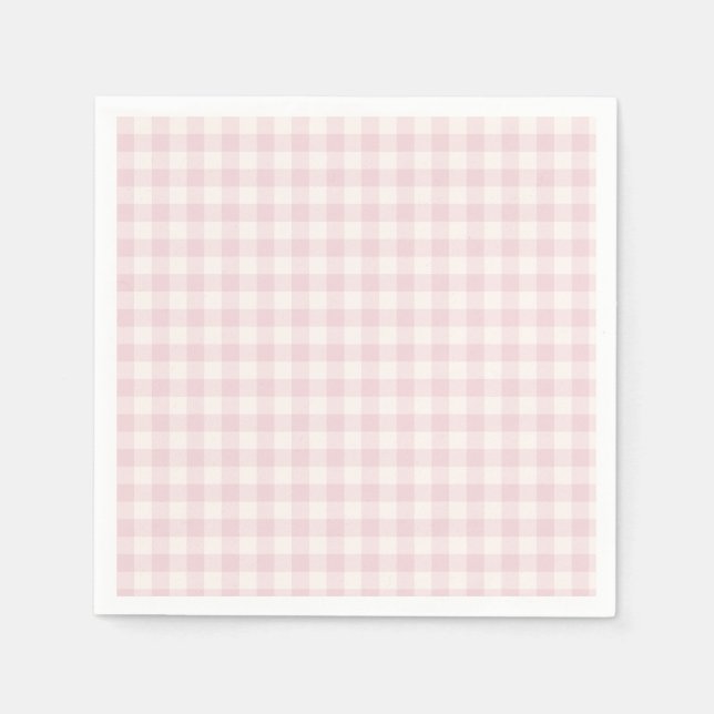 Spring Classic Gingham | Soft Blush Napkin (Front)