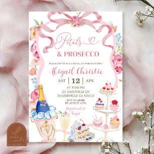 Spring Colorful Floral Coquette Bow Petals and pro Invitation