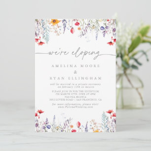 Spring Colorful Wildflower Elopement Reception Invitation
