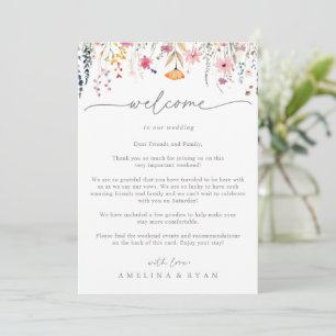 Spring Colorful Wildflower Wedding Welcome Letter