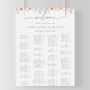 Spring Colour Wildflower Alphabetical Seating Char Poster