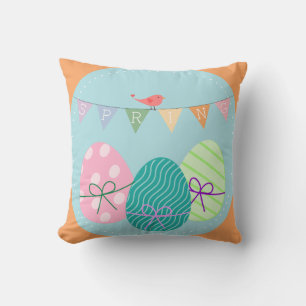 Spring Colourful Bird Easter Egg Baby Nursery Cushion