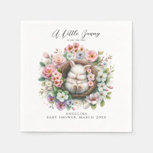 Spring colourful floral bunny Baby Girl Shower Napkin