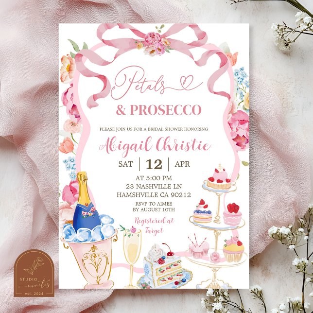 Spring Colourful Floral Coquette Bow Bridal Shower Invitation (Creator Uploaded)