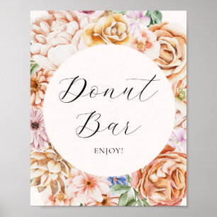 Spring Colourful Flowers Doughnut Bar Sign