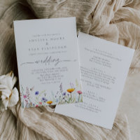 Spring Colourful Wildflower Front & Back Wedding