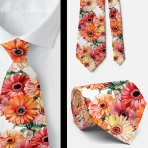 Spring Colours Gerbera Daisies Tie