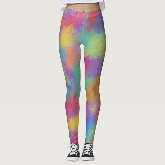 Spring Colours Painted Splash Leggings (Front)