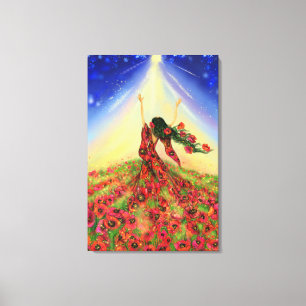 Spring Comes Canvas Print Flowers Girl - Painting