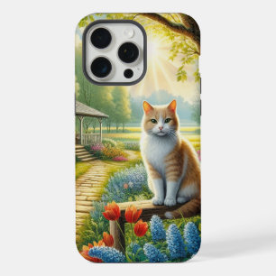 Spring cottage/garden & cat iPhone 15 pro max case