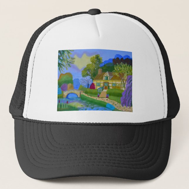 Spring Cottage Trucker Hat (Front)