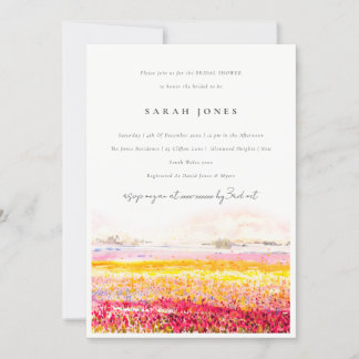 Spring Countryside Floral Landscape Bridal Shower Invitation