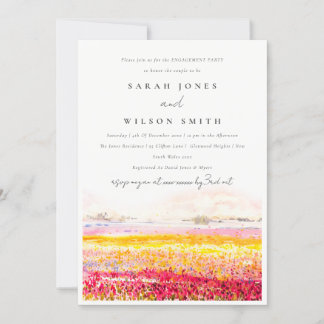 Spring Countryside Floral Landscape Engagement Invitation