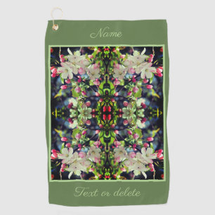 Spring Crabapple Blossoms Abstract Personalised Golf Towel