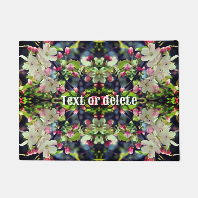 Spring Crabapple Blossoms Personalised Doormat (Front)