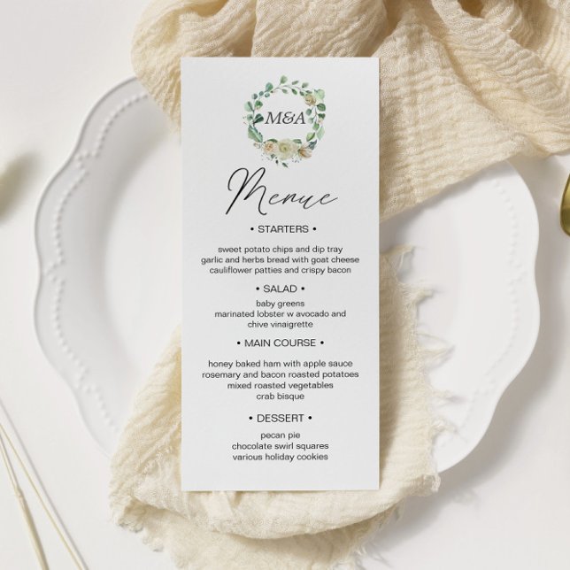 Spring Cream Garden Floral Wedding Menu Card (Creator Uploaded)