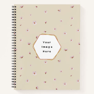 Spring Cream Japanese Cherry Blossom Floral Patter Notebook